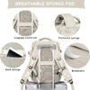 coowoz Travel Backpack For Women Men Airline Approved,Carry On Backpack,Large Hiking, Waterproof Outdoor Sports Rucksack Casual Daypack Fit 15.6 Inch Laptop Backpack College Backpack(Beige) - Image 5