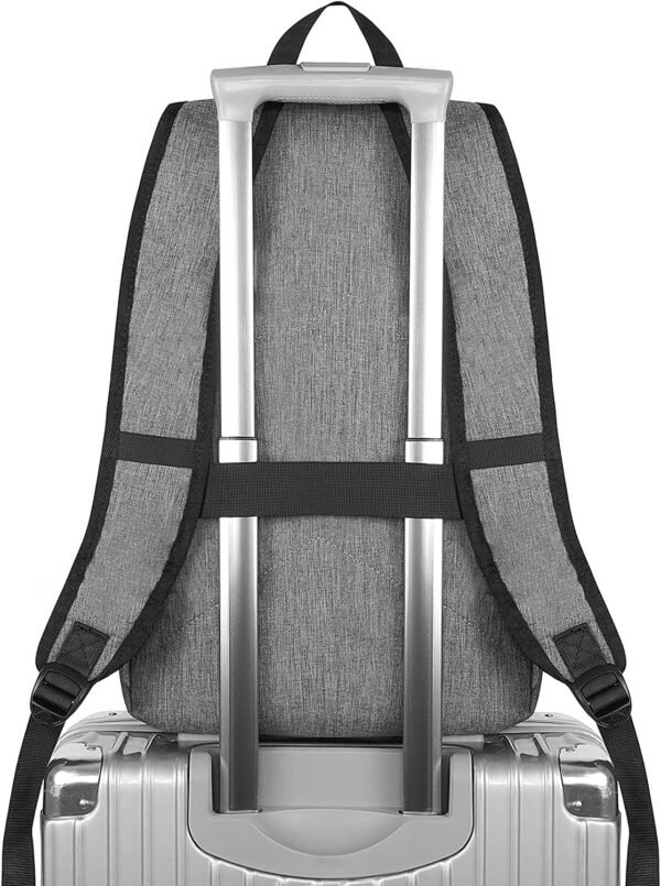 Mancro Laptop Backpack for Travel, Anti-theft Laptop Backpack for Men Business Backpack Work Daypack with USB Charging Port, Grey - Image 7