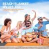 EASYFUN Beach Blanket Sandproof Oversized, 79''×83'' Extra Large Beach Mat, Portable Picnic Mat for Travel Camping Hiking, Lightweight Beach Essentials Family Water Resistant Mat Nylon 210T - Image 5