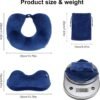 Inflatable Travel Neck Pillows for Airplanes, Long Flight Must Haves for Sleeping to Avoid Neck and Shoulder Pain, Comfortably Support Head and Neck for Flight, Car, Bus and Office (Blue) - Image 7