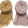 MANSHU 4PCS Women Soft Cotton Hemp Scarf Shawl Long Scarf, Scarf and Wrap, Big Head Scarf - Image 3