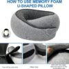 Travel Pillows for Airplanes, Neck Pillows for Travel,2024 New Travel Neck Pillow, Memory Foam Neck Pillow for Traveling Car Aircraft (Grey) - Image 3