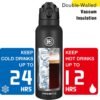 Han's Bottle Sports Water Bottle - 24 Oz, Straw Lid, Leak Proof, Vacuum Insulated Stainless Steel, Double Walled, Thermo Mug,Black - Image 6