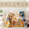 Boho Throw Blanket for Couch 100% Cotton Throw Blanket Floral Bed Blanket 80''x90'', Cotton Quilts Travel Blanket Knitted Muslin Blanket Home Decor Cozy Blankets for Women - Image 3