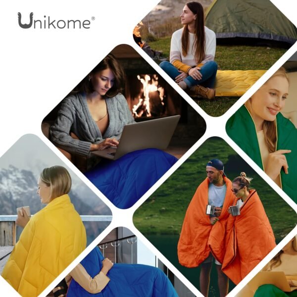 UNIKOME Outdoor Packable Camping Blanket, Lightweight Travel Blanket Waterproof Warm Camping Blanket for Hiking, Camping, Puffy Down Alternative Camping Blanket with Corner Loops, 75"×52", Green - Image 7