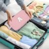 Etercycle Large Travel Makeup Bag, Travel Essential Organizer Cosmetic Bag Personalized Initial Toiletry Pouch Waterproof Preppy Makeup Bag S - Image 5