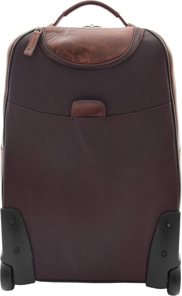 Wheeled Cabin Size Suitcase Real Brown Leather Luggage Travel Bag Trolley Carlos - Image 7