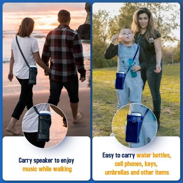 Water Bottle Holder with Strap, Premium Water Bottle Carrier with Strap Easy Clean, Light Water Bottle Carrier Bag, Water Bottle Holder with Pocket for Hiking, Walking, Travel - Image 5