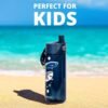 Elemental Leak Proof Water Bottles for Kids - Splash Kids Water Bottle for School with Fun Charm Handle - BPA Free Tritan Plastic Reusable Water Bottle with Straw - Shark Friends - 18oz - Image 5
