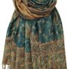 Achillea Soft Silky Reversible Paisley Pashmina Shawl Wrap Scarf w/Fringes