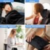 ATsense Travel Blanket Pillow, Premium 2 in 1 Soft Airplane Blanket Compact with Bag Pillowcase, Hand Luggage Sleeve and Backpack Clip - Travel Essentials for Long Trips, Flying and Car, Black - Image 5