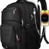 Extra Large Backpack, 50L Travel Backpack, 17 inch Laptop Backpack for Men, TSA Approved Heavy Duty Backpack with USB Charging Port, Anti Theft Backpack for Business Work College, Black