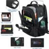 Z-MGKISS Extra Large Travel Backpack, TSA Backpack 17.3 Inch, 50L Anti Theft 17 Inch Big Business Laptop Backpack for Men & Women, Water Resistant College Rucksack Bag with USB Port, Black - Image 4