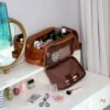 Elviros Travel Toiletry Bag for Men,Large Shaving Dopp Kit Water-resistant Bathroom Toiletries Organizer PU Leather Cosmetic Bags - Image 8