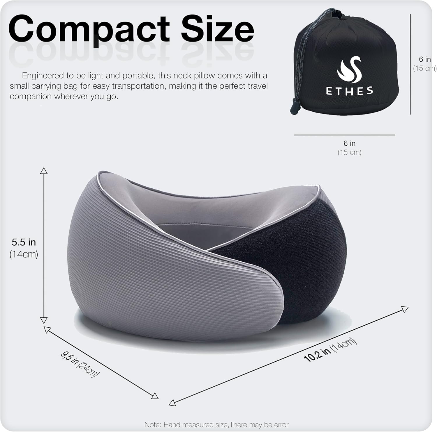 Travel Neck Pillow, Memory Foam Ergonomic Neck Pillow for Travel.Neck Support Travel Pillow for Airplane/Car Trips. Lightweight Design for Neck Pain Relief. Plane Pillow. Neck Travel Pillow - Image 4