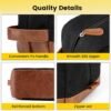 Vorspack Large Toiletry Bag Hanging Dopp Kit for Men Water Resistant Canvas Shaving Bag with Large Capacity for Travel- Black - Image 4