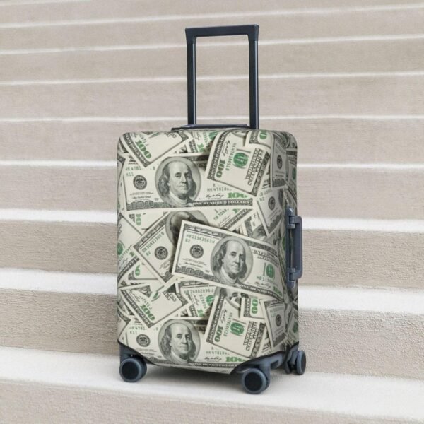 Money Luggage Suitcase Covers Elastic Washable 100 Dollar Bill Cash Present Luggage Protector Travel Suitcase Protective Cover For Kid And Adult, S (Fit 18-21 Inch Luggage) - Image 8