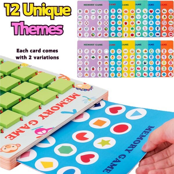 Matching Memory Game for Kids Age 3 4 5 6 7 8 Year Old, Wooden Board Game Travel Toys for Boys Girls, Fun Road Trip Essentials/Airplane Activity/Camping Game,Toddler Christmas Birthday Gifts - Image 3