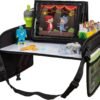 Lusso Gear Kids Travel Tray for Toddler & Kids Car Seat, Lap Tray for Airplane, Kids Travel Desk Essential Accessories, Table Tray for Road Trip Activities (Black)