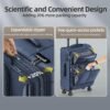 SHOWKOO Luggage Sets 3 Piece Softside Expandable Lightweight Durable Suitcase Sets Double Spinner Wheels TSA Lock Blue (20in/24in/28in) - Image 4