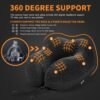 MLVOC Travel Pillow 100% Pure Memory Foam Neck Pillow, Comfortable & Breathable Cover, Machine Washable, Airplane Travel Kit with 3D Contoured Eye Masks, Earplugs, and Luxury Bag, Standard (Black) - Image 9