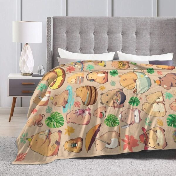 Capybara Gifts Blanket Bed Throw Blanket Soft Lightweight Cozy Warm Blankets for Kids Teens Men Women - Image 4