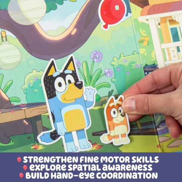 Horizon Group USA Bluey Sticker Playset, 2 Sticker Play Scenes, 35+ Reusable Puffy Bluey Repositionable Stickers for Kids, Perfect for Travel, Screen-Free Fun - Image 3