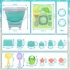 Beach Toys Sand Set for Kids, Collapsible Bucket and Shovels with Mesh Bag, Molds, Flags, Sandbox Kids Toddlers, Travel (Tavel Size) - Image 7