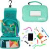 Travel Essentials for Kids – All-in-One Activity Kit for Travel, Road Trip Activities for Kids - Hanging Bag, Includes Toys and Activities for Airplanes, Hotels - Boys & Girls, 4-6 Years (Seafoam)