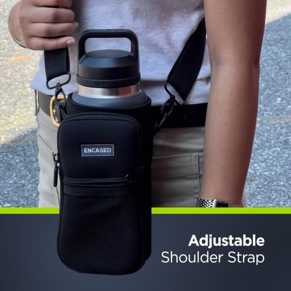 Insulated Carrier Bag Designed for YETI Rambler 26oz Water Bottle with Large Storage Pocket, Hand Strap and Padded Shoulder Sling, Travel Sleeve for Phone Storage and Accessories (Neoprene) - Image 3