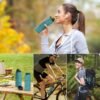 INNERNEED Collapsible Water Bottle, Reuseable BPA Free Silicone Foldable Water Bottles for Travel Gym Camping Hiking, 20.6 fl.oz, Portable, Food-Grade, Leak Proof (1 Pack, Dark Green) - Image 2