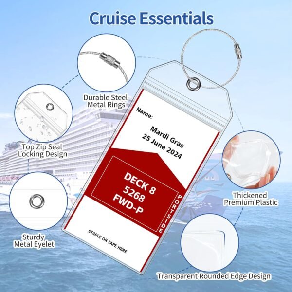 Luggage Tags for Cruise Ship Essentials for NCL, Princess, Carnival, Royal Caribbean and Celebrity Cruise Necessities by SEAVILIA - Image 4