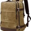 Travel Backpack for Men Carry On Backpack Flight Approved Personal Item Backpack, 17 inch Laptop Backpack Casual Daypack Weekender Business Hiking Backpack, Brown