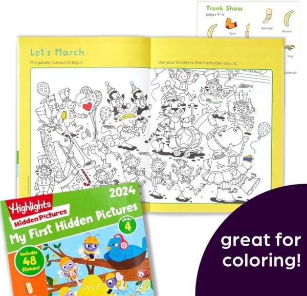 Highlights My First Hidden Pictures 2024 Activity Books for Kids Ages 3-6, 4-Book Set of Travel-Friendly Screen Free Seek and Find Fun with Stickers - Image 5