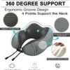 Travel Pillow and Blanket Set for Traveling, Memory Foam Neck Pillow and Soft Blanket Compact, Airplane Travel Essentials Adult with Sleep Mask Earplugs Storage Bag for Plane Car, Grey - Image 2