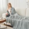 JOOJA Cooling Blanket for Hot Sleepers Queen Size Double Sided Ultra Cold Effect Cool Blanket for Adults Kids Pet Dogs Grey 90x90 Inches - Image 5