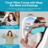 Adjustable Travel Pillow for Neck Support & Comfort, Lightweight Memory Foam Travel Neck Pillow for Sleeping - Washable & Breathable Plane Pillow for Traveling with Eyemask, Earplug & Carry Bag - Image 6