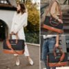 Weekender Bag for Women, Travel Duffel Bag Carry On Overnight Bag with Shoe Compartment Large Nylon Travel Weekend Tote Bag - Image 7