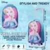 Disney Foldable Suitcase for Girls with Wheels, Trolley Hand Luggage Bag - Minnie Mouse Carry On Travel Bag for Kids (Blue Elsa) - Image 4