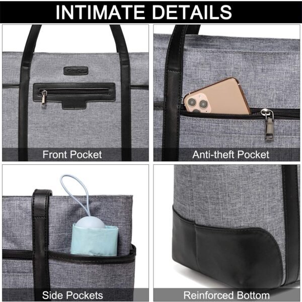 Laptop Bag for Women,ChaseChic Waterproof Classic Teacher's Tote Bag 15.6in Computer Work Bags for Women with Luggage Strap - Image 7
