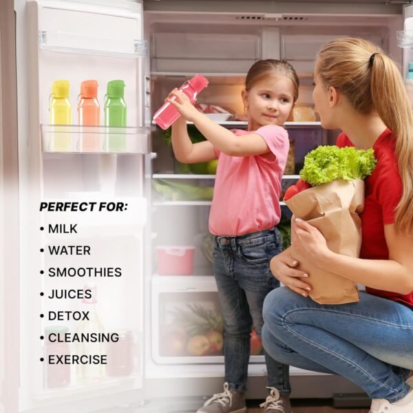 Bulk Water Bottles Set of 16 –10oz Multicolor Water Bottles for Kids and Adults – Leak Proof Water Bottles with Carry Strap – Square Reusable Water Bottles for Juice, Drinks – BPA-Free Dishwasher-Safe - Image 5