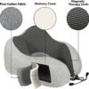 Neck Pillow Travel Pillow Neck Pillow Airplane Neck Pillow Airplane Travel Neck Pillows for Airplanes Memory Foam Neck Pillow Comfortable and Breathable Washable Grey with Earplugs Eye Mask - Image 4