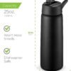 SipX™ Triple-Insulated Stainless Steel Water Bottle 25oz. With 3 Lids, BPA-Free Reusable Insulated Water Bottle Keeps Cold 24 Hours, Metal Water Bottle Made Of Sustainable Material For Hiking & Biking - Image 7