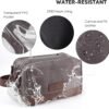 Toiletry Bag for Men,Large Mens Toiletry Travel Bag,Leather and Canvas Toiletries Bag for Men,Dopp Kit Men,Water-resistant Hygiene Bag Shaving Bag for Travel Toiletries Accessories(Gray) - Image 5