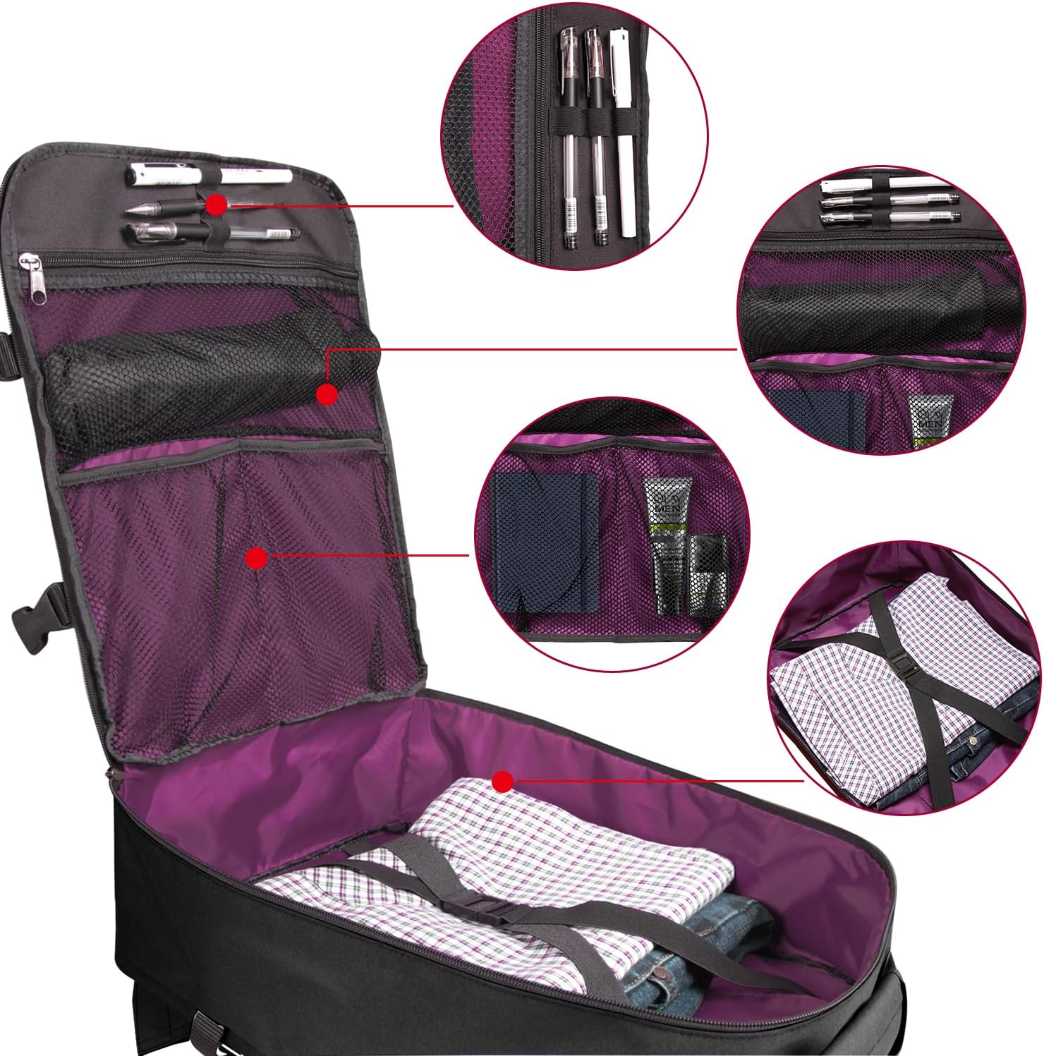 New Business Trip Backpack 21L Flight Approved Carry on Daypack 15-inch Laptop Notebook, Travel Commute Gym Sport, All Black - Image 3