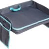 J.L. Childress 3-in-1 Travel Tray & iPad Tablet Holder, Car Seat Lap Tray for Toddlers & Kids, Grey/Teal