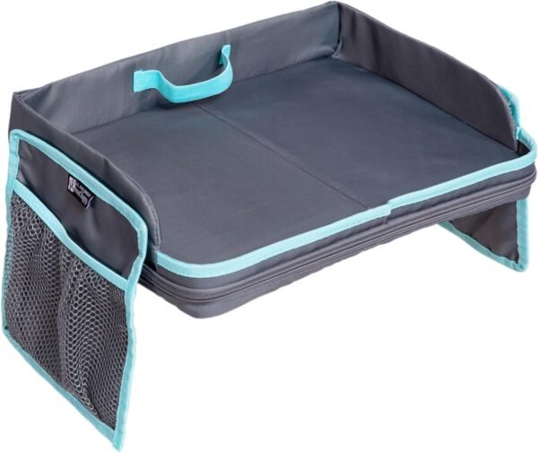 J.L. Childress 3-in-1 Travel Tray & iPad Tablet Holder, Car Seat Lap Tray for Toddlers & Kids, Grey/Teal