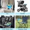 2PCS Kids Car Seat Snack Tray, Travel Tray for Kids Car Seat with Cup Holder, Toddlers Road Trip Essential Travel Snacks Food Plate Tray for Stroller and Safety Seats (Sky blue) - Image 4