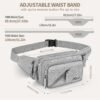 Fanny Pack Waterproof Waist Bag Pack Men Women Hip Bum Bag With Water Bottle Holder Adjustable Strap Suitable For Outdoors Workout Traveling Hiking Cycling Dog Walking Pouch Bag(Grey) - Image 6
