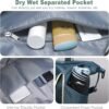 ACdream Large Travel Tote Bag, Duffle Weekender Overnight Carry On Luggage, Waterproof Sandproof Personal Item Duffel Bags for Gym, Beach, with Trolley Sleeve and Wet Pocket, Peacock Blue - Image 7